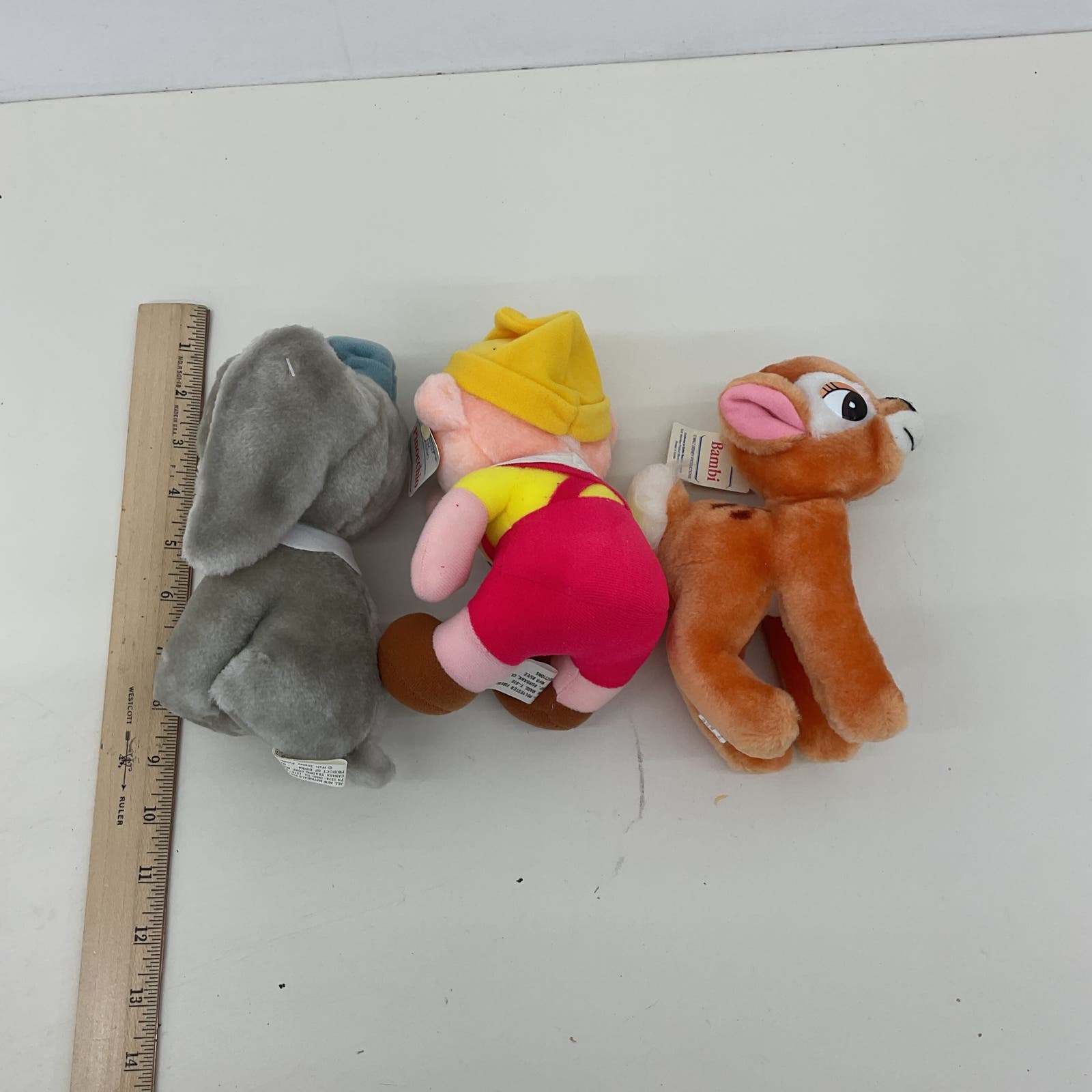 Vintage Small Disney Character Plush LOT Bambi Pinocchio Dumbo Elephant Dolls - Warehouse Toys