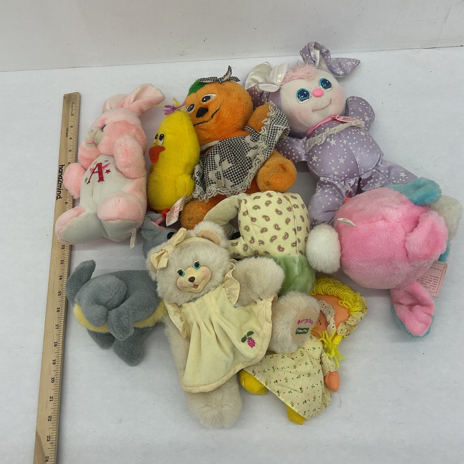 Vintage Stuffed Animals LOT Purple PJ Sparkles Bunny Jeremy Fisher Frog Tramp - Warehouse Toys