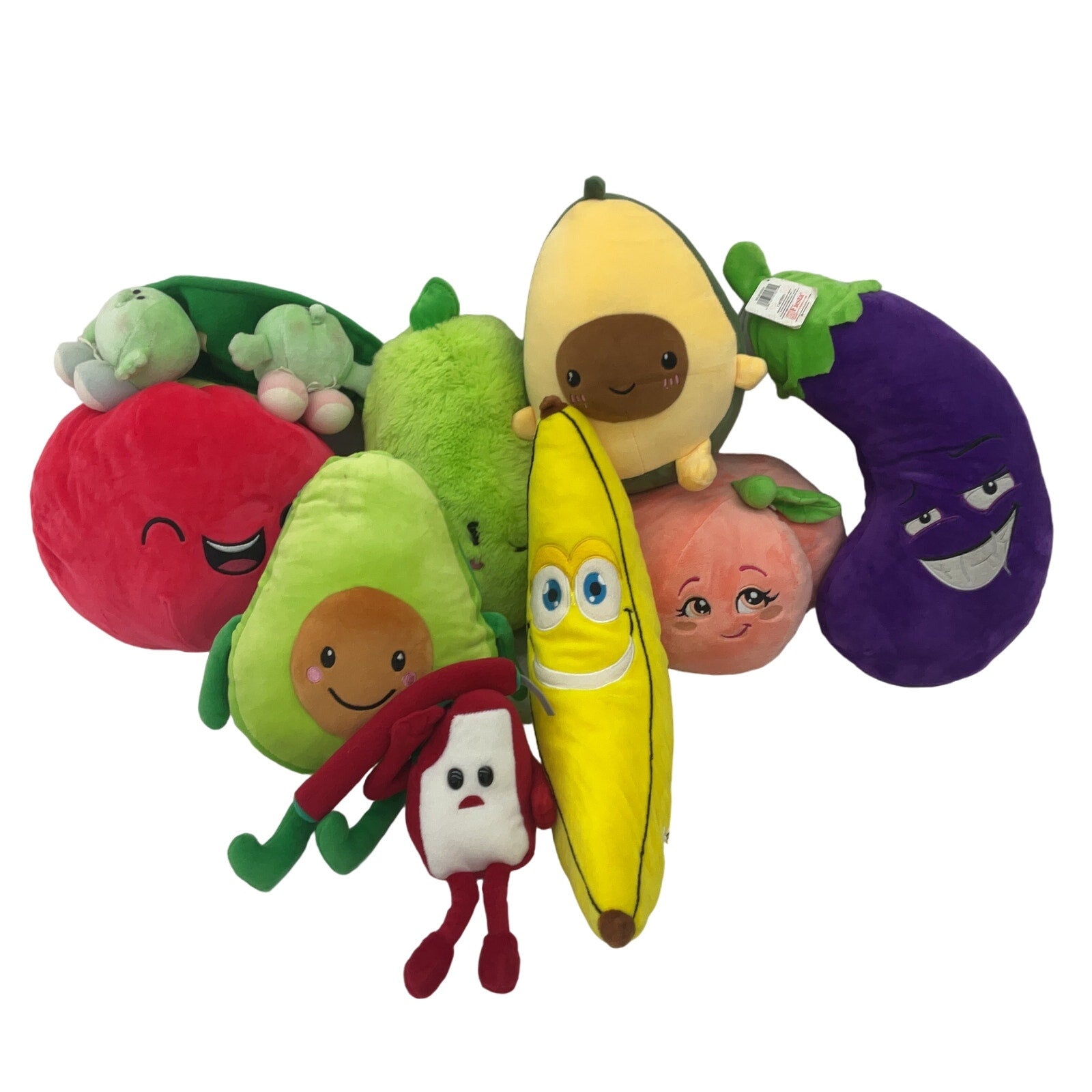 Vintage Stuffins Rudolph Misfit Water Pistol Vegetables Fruits Plush Toys LOT - Warehouse Toys