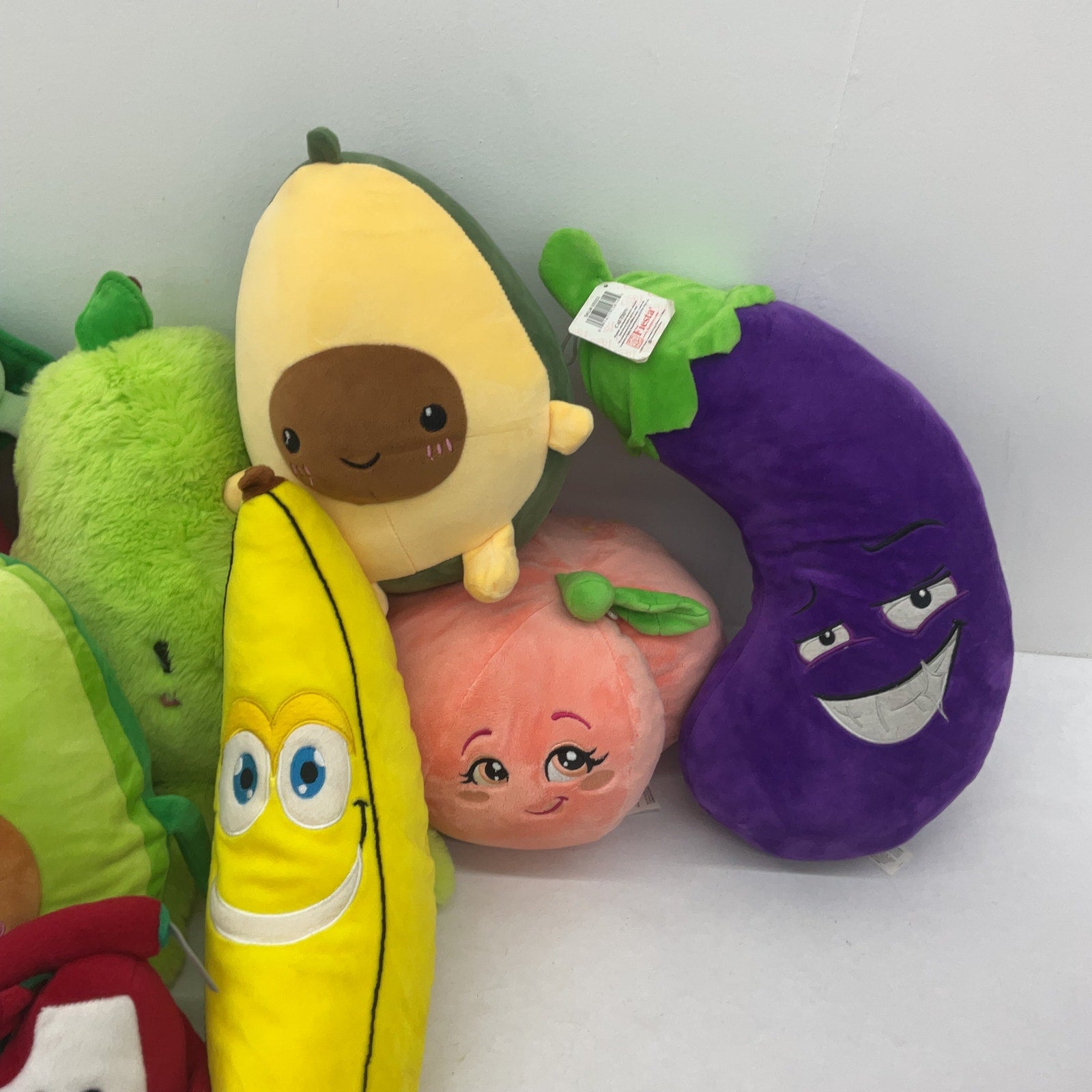 Vintage Stuffins Rudolph Misfit Water Pistol Vegetables Fruits Plush Toys LOT - Warehouse Toys