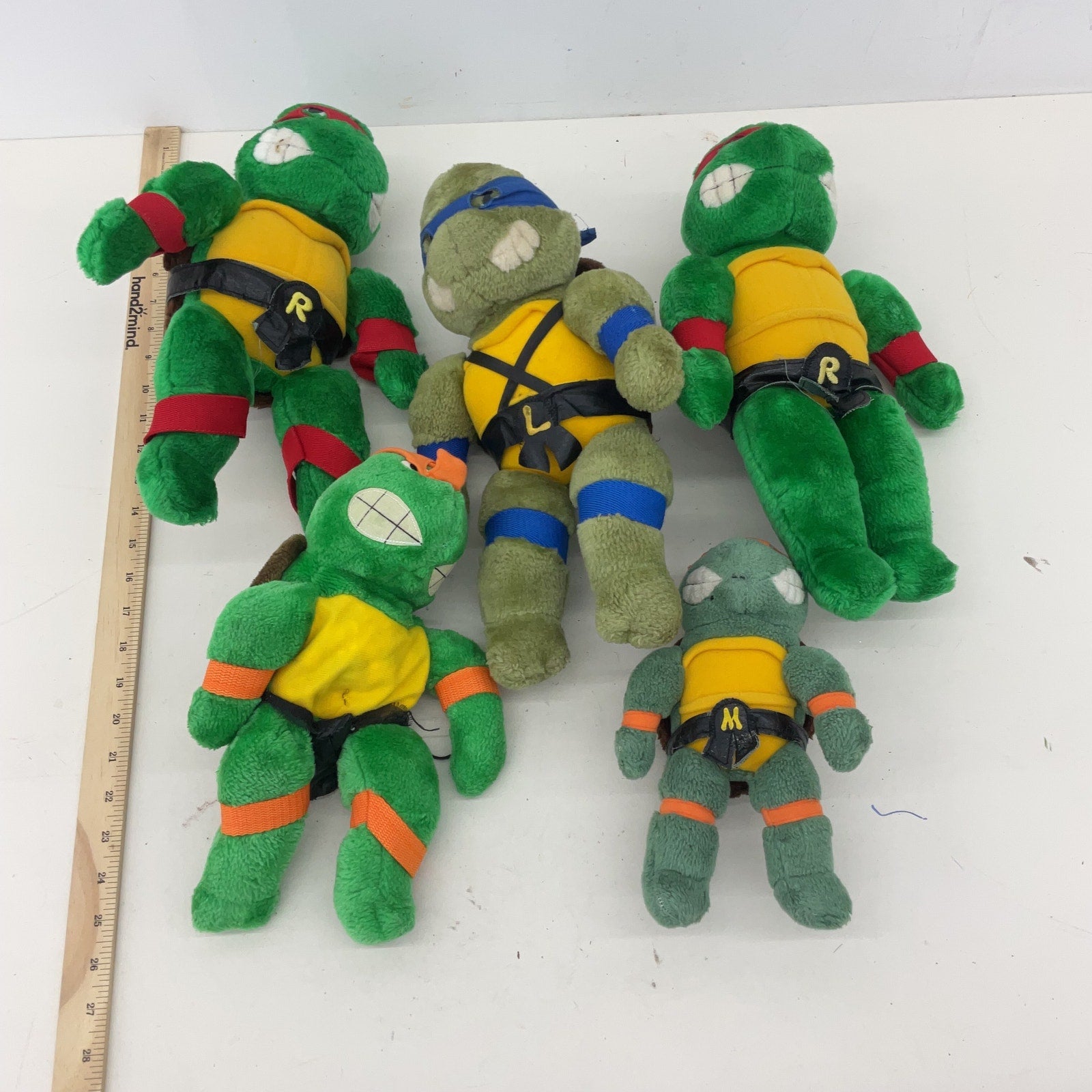 Vintage TMNT Ninja Turtles Michelangelo Raphael Plush Dolls Toys LOT Preowned - Warehouse Toys