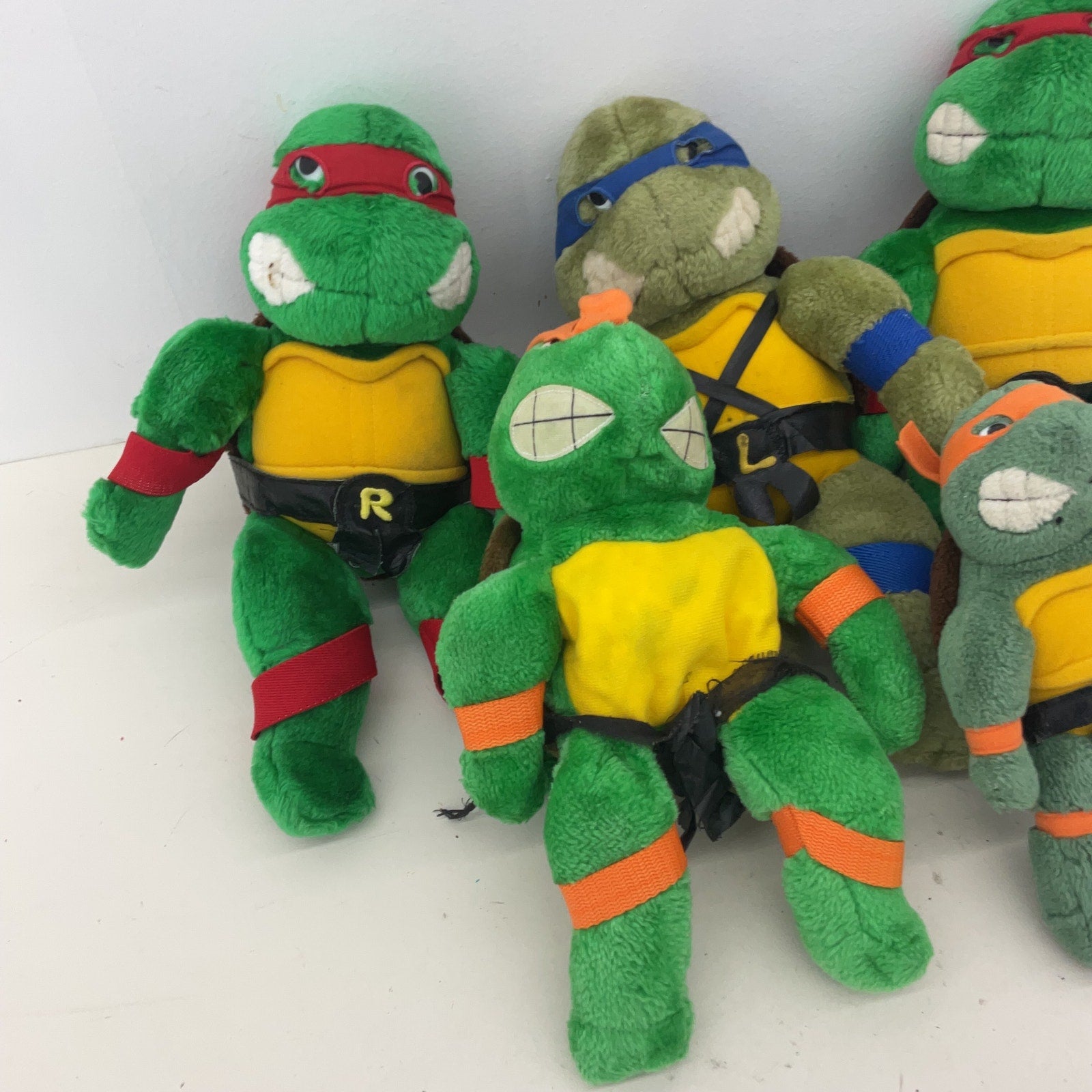 Vintage TMNT Ninja Turtles Michelangelo Raphael Plush Dolls Toys LOT Preowned - Warehouse Toys