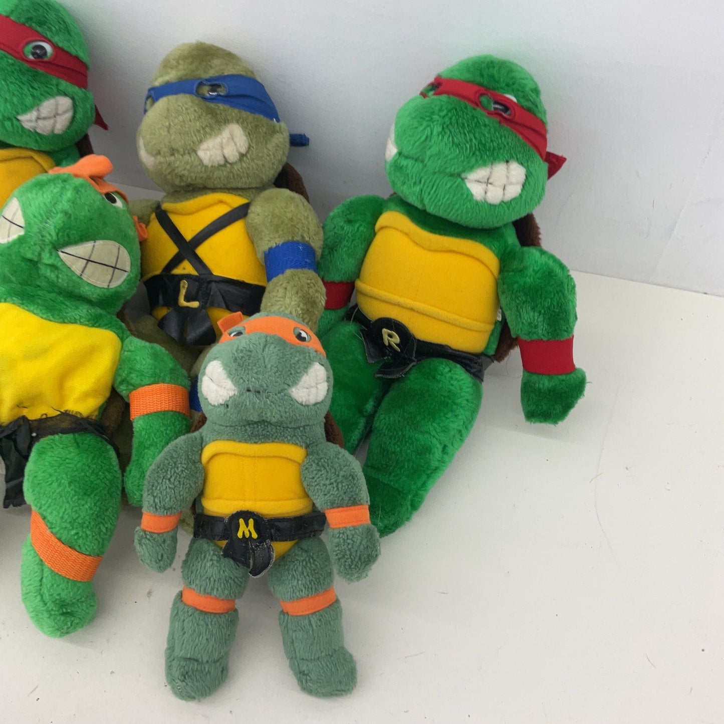 Vintage TMNT Ninja Turtles Michelangelo Raphael Plush Dolls Toys LOT Preowned - Warehouse Toys