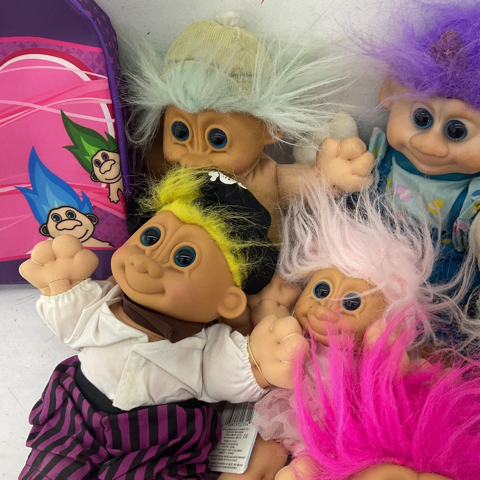 Vintage Treasure Troll Dolls Russ Berrie & Others LOT 5 lbs Trollkins Backpack - Warehouse Toys