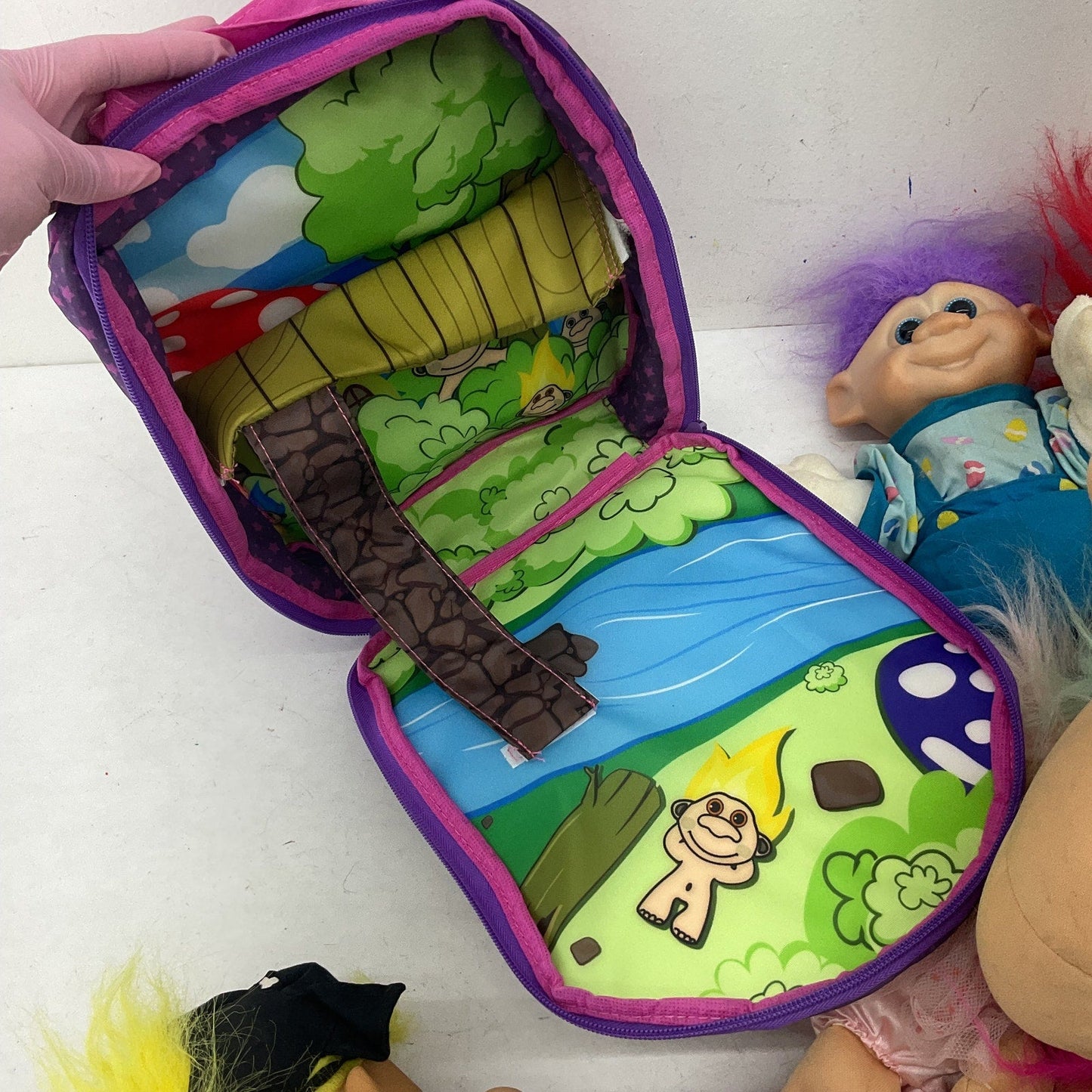 Vintage Treasure Troll Dolls Russ Berrie & Others LOT 5 lbs Trollkins Backpack - Warehouse Toys