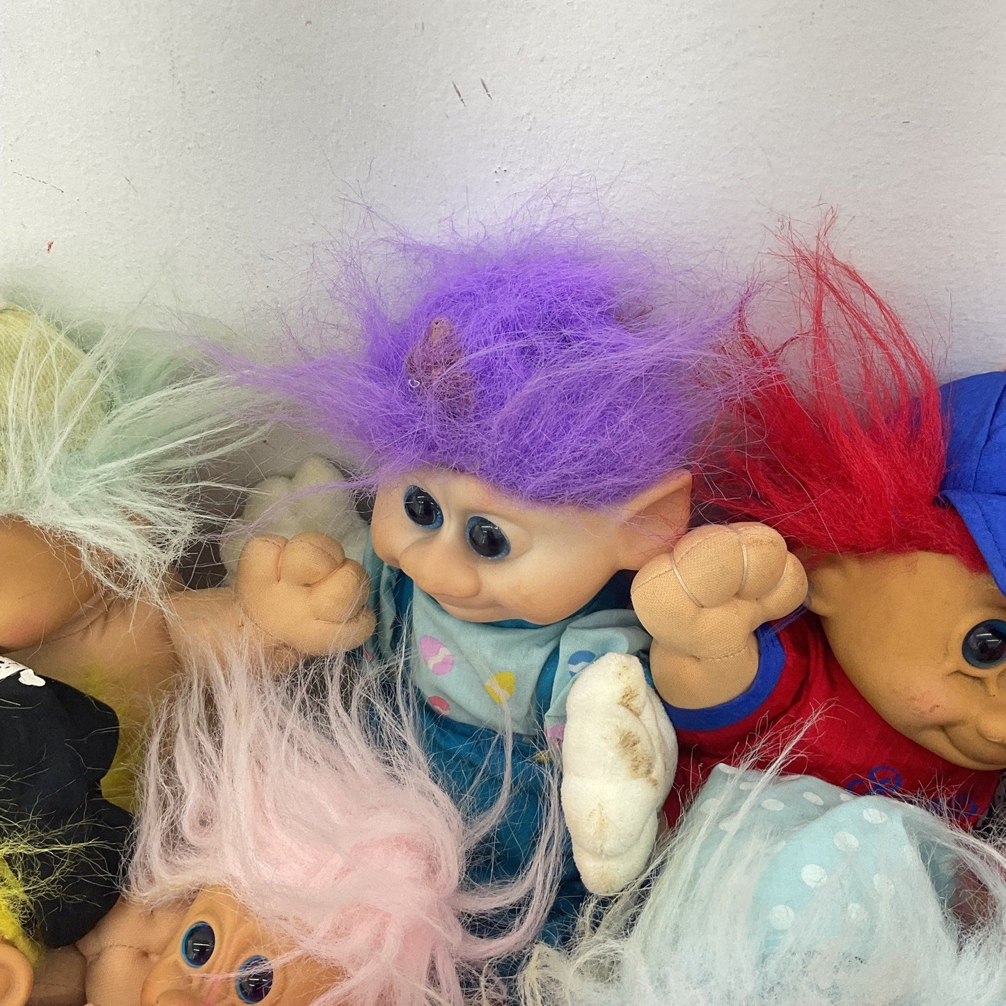 Vintage Treasure Troll Dolls Russ Berrie & Others LOT 5 lbs Trollkins Backpack - Warehouse Toys