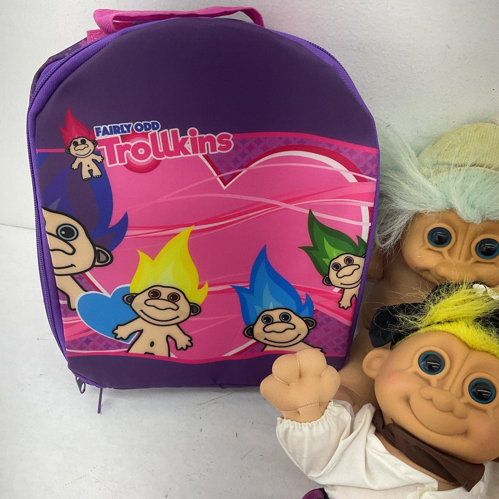 Vintage Treasure Troll Dolls Russ Berrie & Others LOT 5 lbs Trollkins Backpack - Warehouse Toys