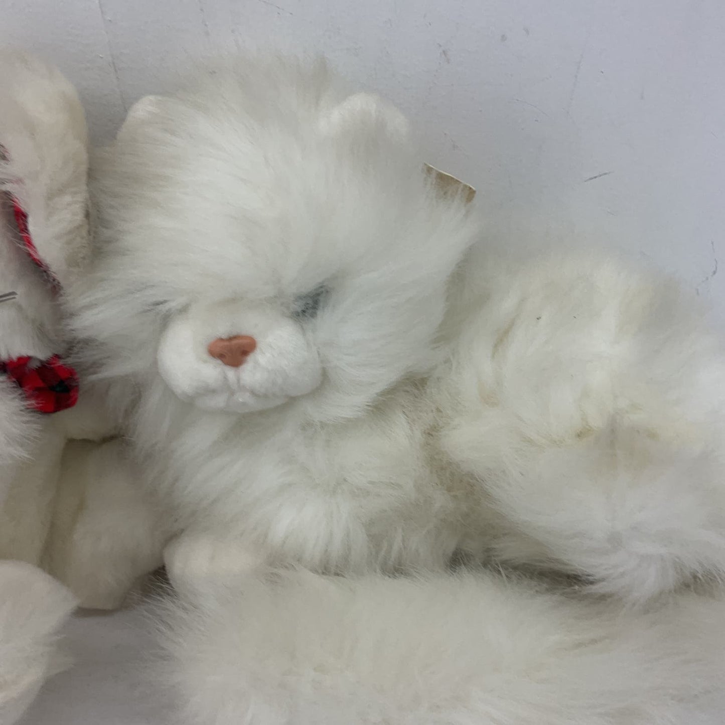 Vintage White Plush Stuffed Animals Russ Bear Cat Smile Plush Toys - Warehouse Toys