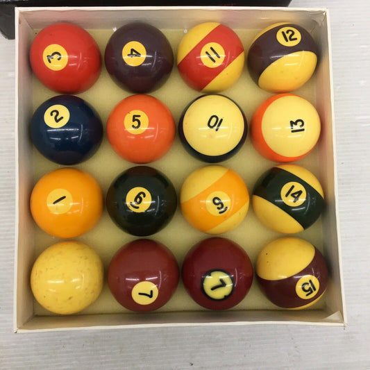 VTG 16 pc Crest Professional Billiard Ball Set Pool Incomplete Missing 8 Ball - Warehouse Toys