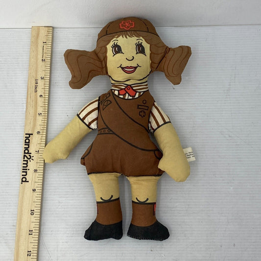 VTG 1970s 12" Girl Scouts Brownie Pillow Plush Doll Toy Product of USA - Warehouse Toys