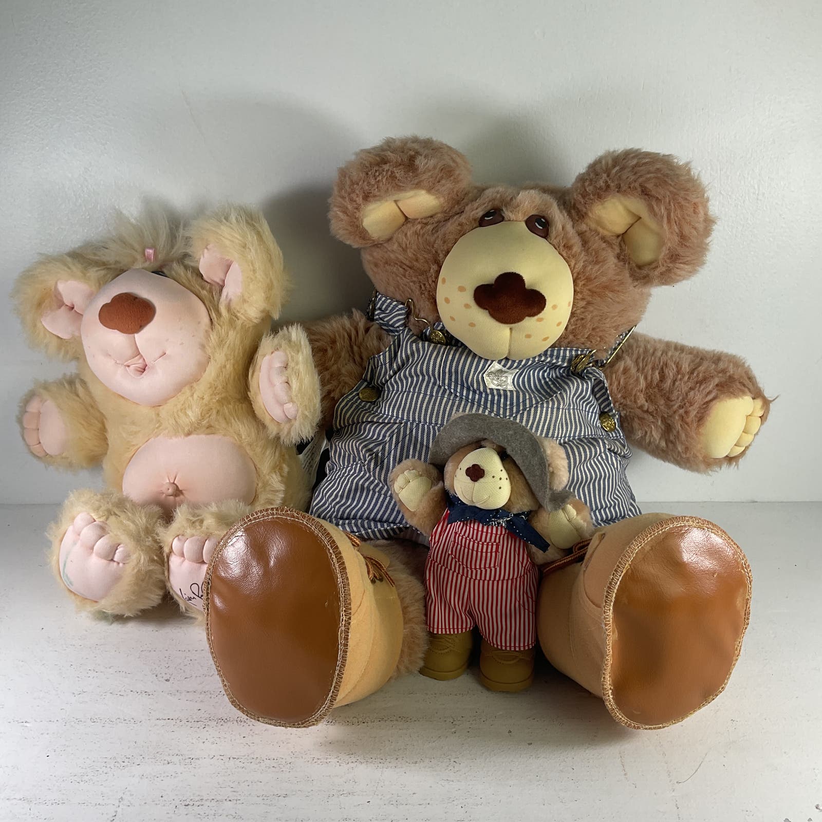 VTG LOT 2 80s Xavier Roberts Furskins Teddy Bears Plush Dolls Toys Warehouse Toys