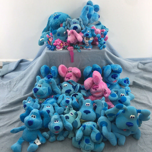 VTG LOT 30 Blues Clues Magenta Blue Plush Nickelodeon Toys Dogs Figures Nick Jr - Warehouse Toys