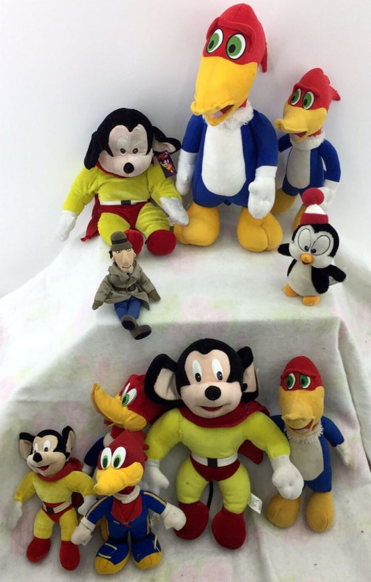 VTG LOT of 10 Woody Woodpecker Mighty Mouse Chilly Willy Old Cartoons Plush Toys - Warehouse Toys