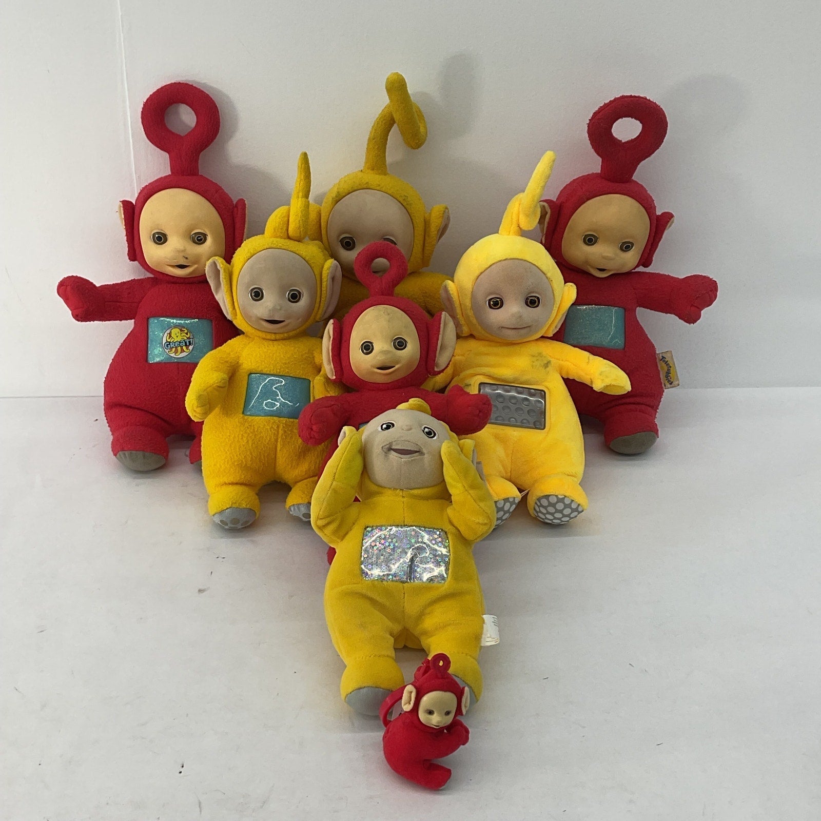 VTG LOT of 8 Teletubbies Stuffed Plush Toy Figures Laa Laa Po Used 90s PBS - Warehouse Toys