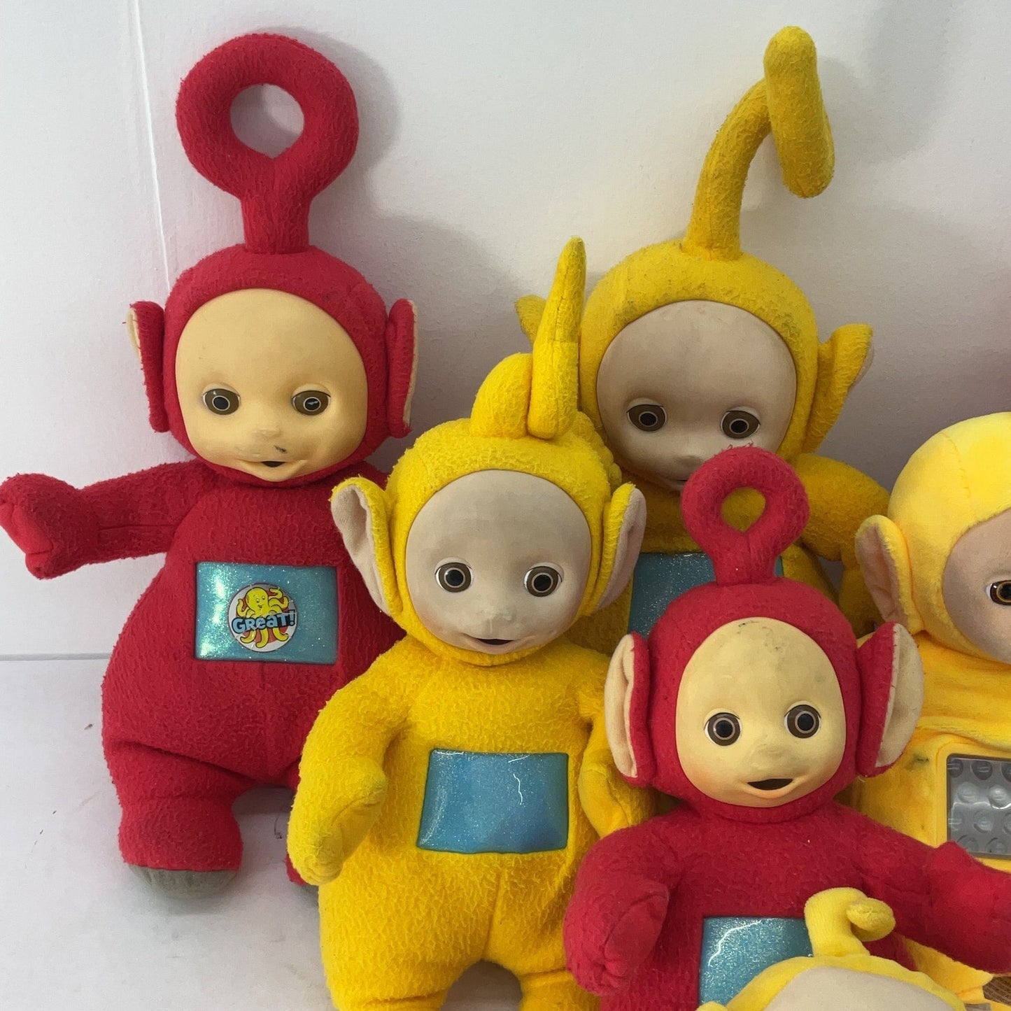 VTG LOT of 8 Teletubbies Stuffed Plush Toy Figures Laa Laa Po Used 90s PBS - Warehouse Toys