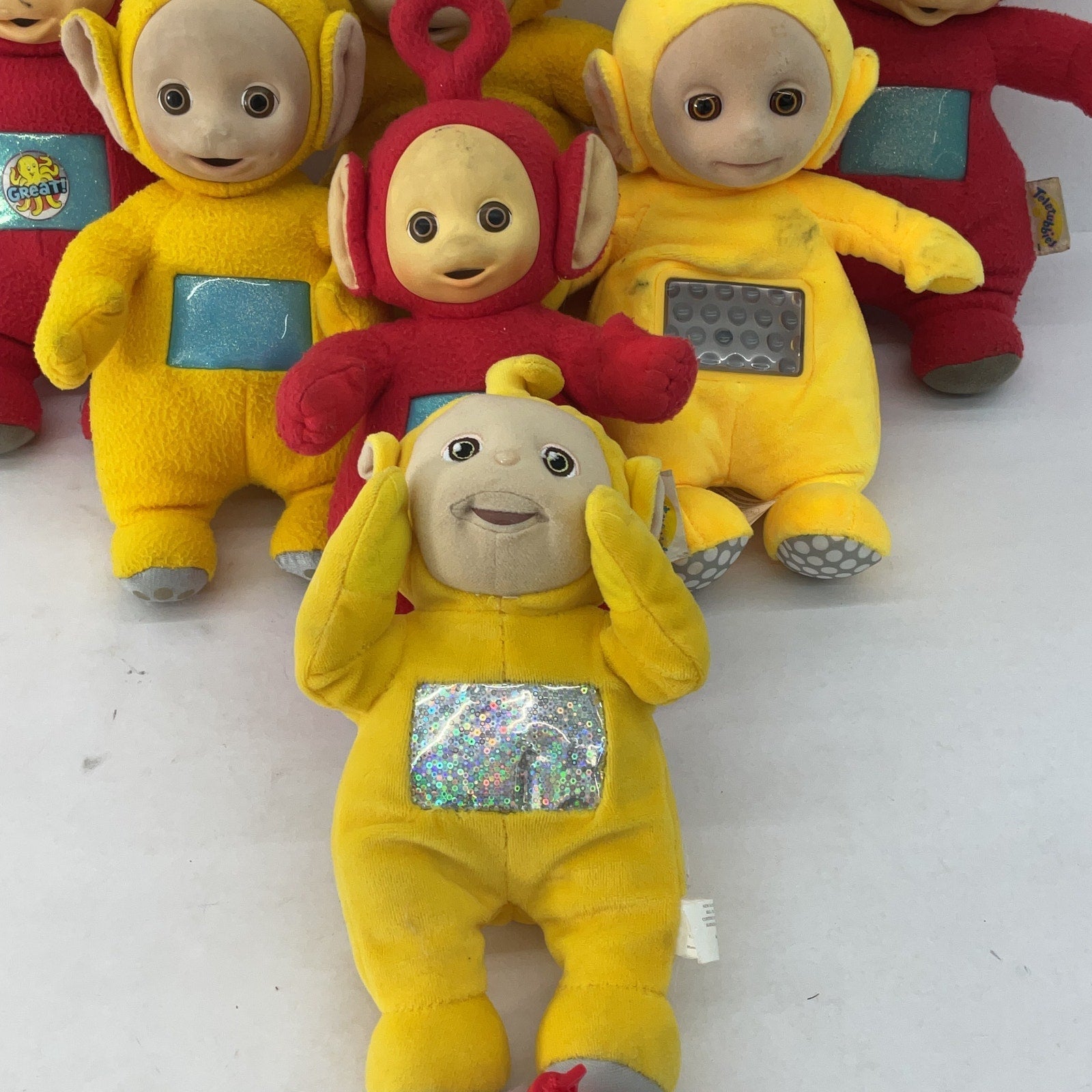 VTG LOT of 8 Teletubbies Stuffed Plush Toy Figures Laa Laa Po Used 90s PBS - Warehouse Toys