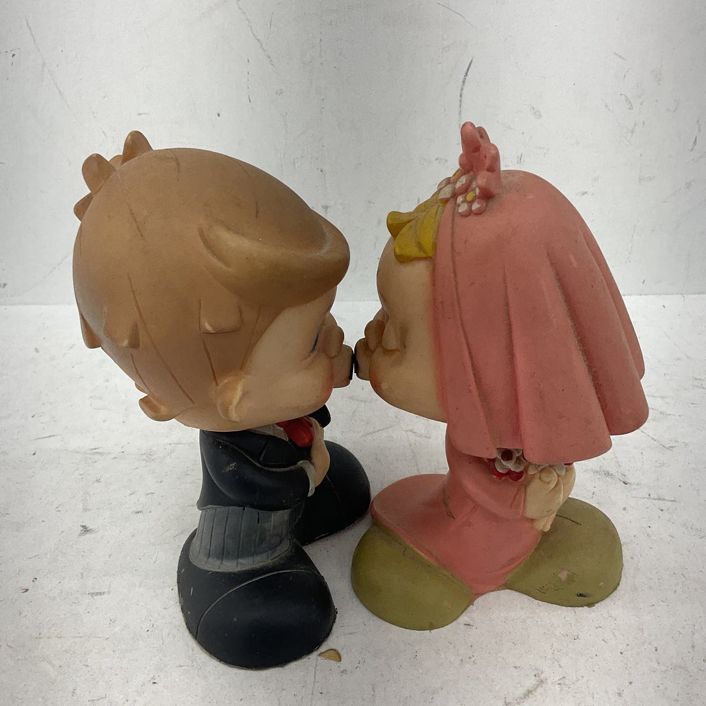 VTG Made in Spain Wedding Cake Topper Kissing Boy Girl Figure Toys - Warehouse Toys