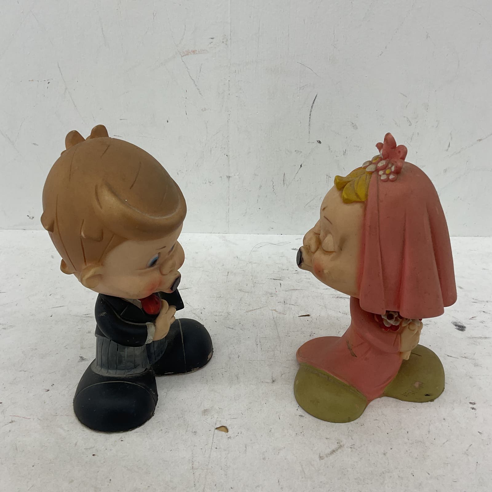 VTG Made in Spain Wedding Cake Topper Kissing Boy Girl Figure Toys - Warehouse Toys