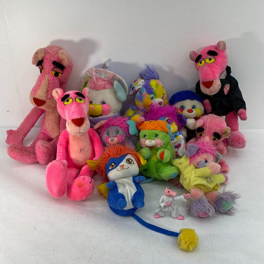 VTG & Modern LOT 13 1980s Plush Pink Panther Popples Green Pink Purple Dolls Toy - Warehouse Toys