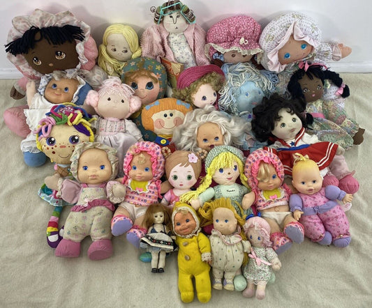 VTG & Modern Lot 25 Cloth Rag Plush Baby Dolls Mooshka Mattel Sweetie Dolly Mine - Warehouse Toys