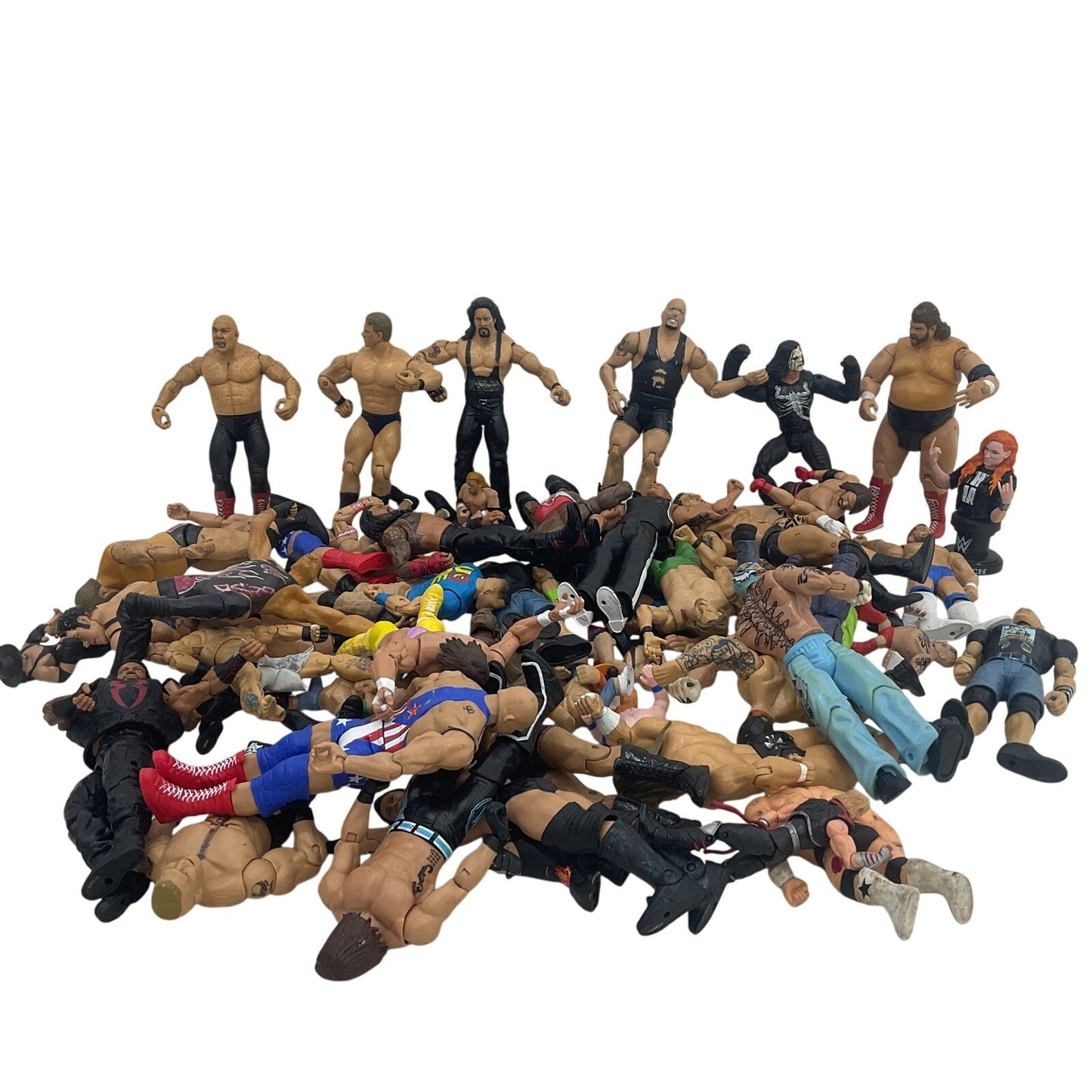 WWE WWF WCW 10 lbs Assorted Wrestling Wrestler Action Figures Toys Preowned LOT - Warehouse Toys