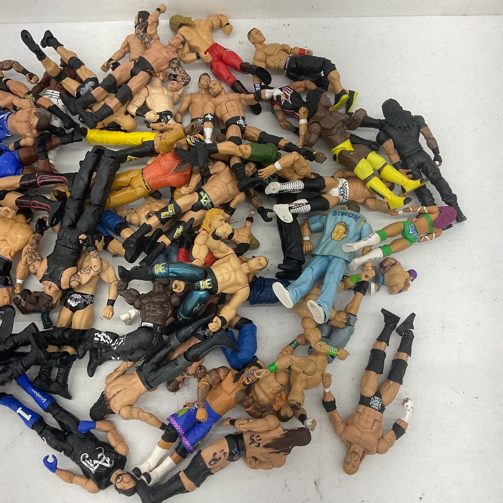 WWE WWF WCW Assorted Wrestling Wrestler Action Figures Toys Preowned LOT 10 lbs - Warehouse Toys