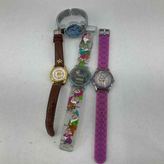 Y2K Bundle of 4 Disney Character Wrist Watches Mickey Mouse 7 Dwarves Aristocats - Warehouse Toys