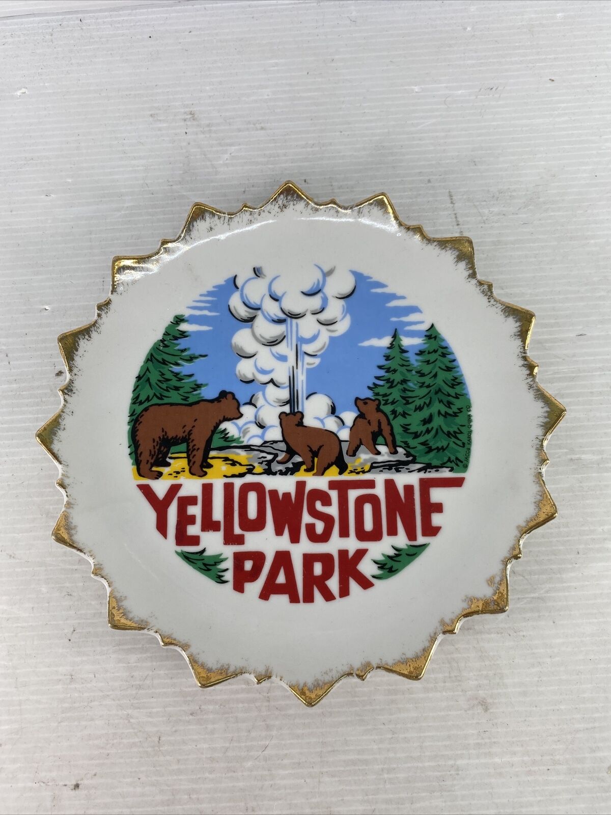 Yellowstone National Park Souvenir Small Decorative Plate Vacation Landmark - Warehouse Toys