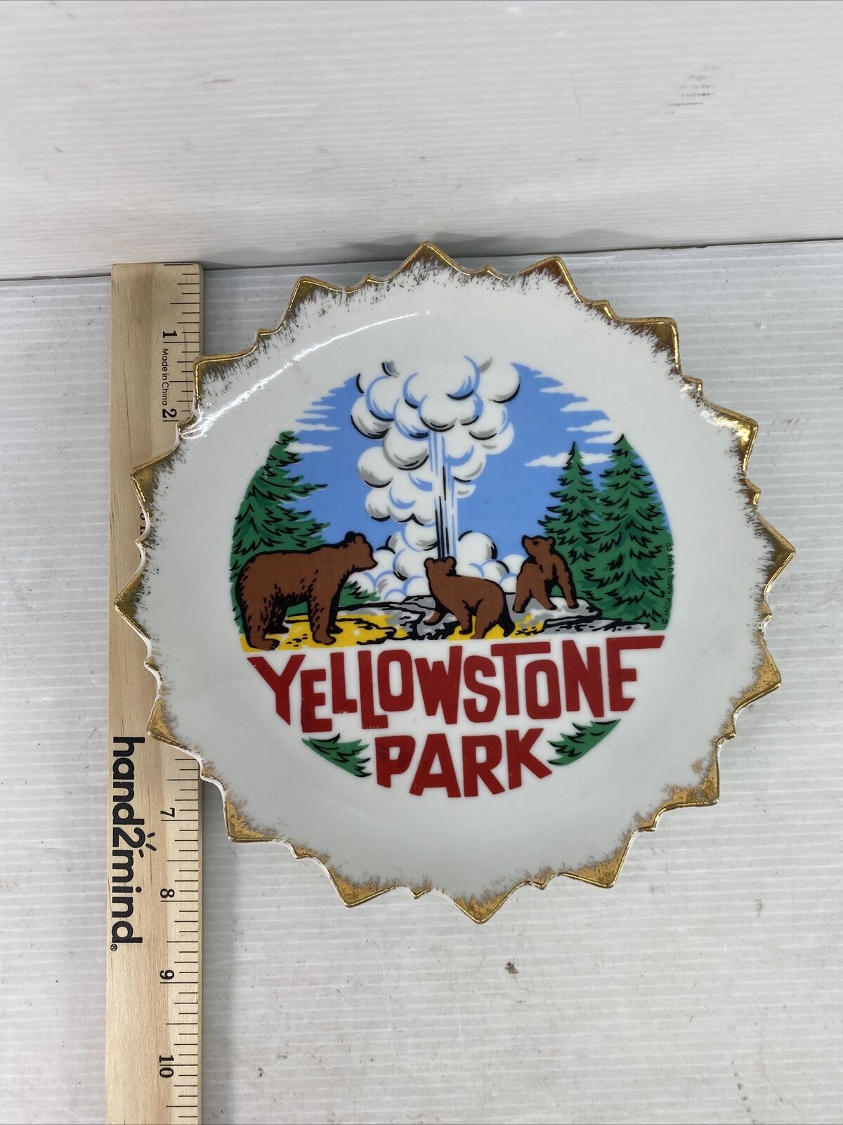 Yellowstone National Park Souvenir Small Decorative Plate Vacation Landmark - Warehouse Toys