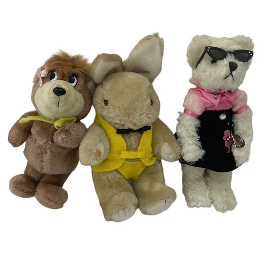 Yogi Bear Cindy Bear Doll & Pickford Bear in Poodle Skirt & Jointed Bunny Rabbit - Warehouse Toys