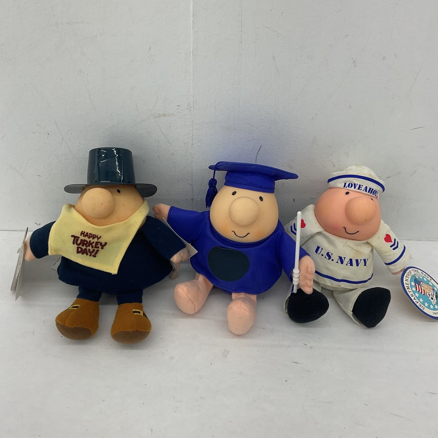 Ziggy Graduation Navy Pilgrim Multicolor Stuffed Animal Plush Comic Lot - Warehouse Toys