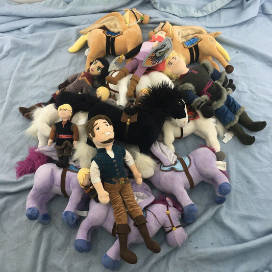 12 lb LOT of Disney Store Plush Horse & Prince Brave Frozen Tangled Plush Toys - Warehouse Toys
