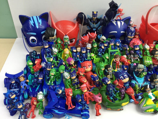 30 lbs LOT of PJ Masks Action Figures Toys Cars Connor Amaya Greg Super Heroes - Warehouse Toys