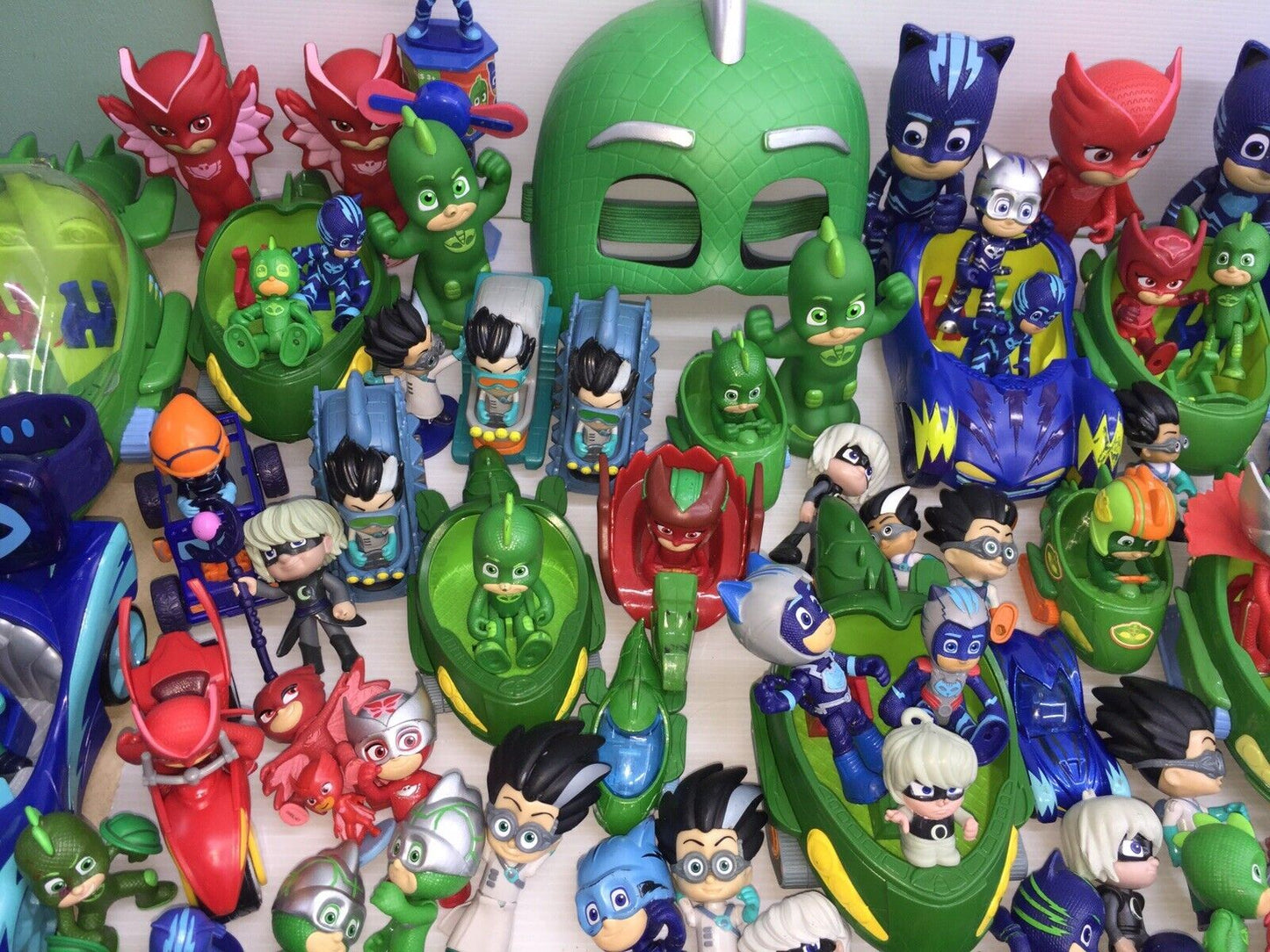 35 lbs LOT of PJ Masks Action Figures Toys Cars Connor Amaya Greg Super Heroes - Warehouse Toys