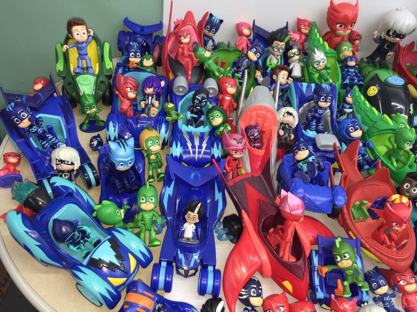 35 lbs LOT of PJ Masks Action Figures Toys Cars Connor Amaya Greg Super Heroes - Warehouse Toys