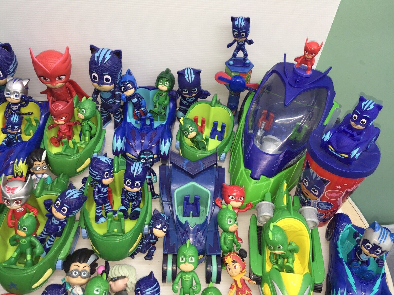 35 lbs LOT of PJ Masks Action Figures Toys Cars Connor Amaya Greg Super Heroes - Warehouse Toys