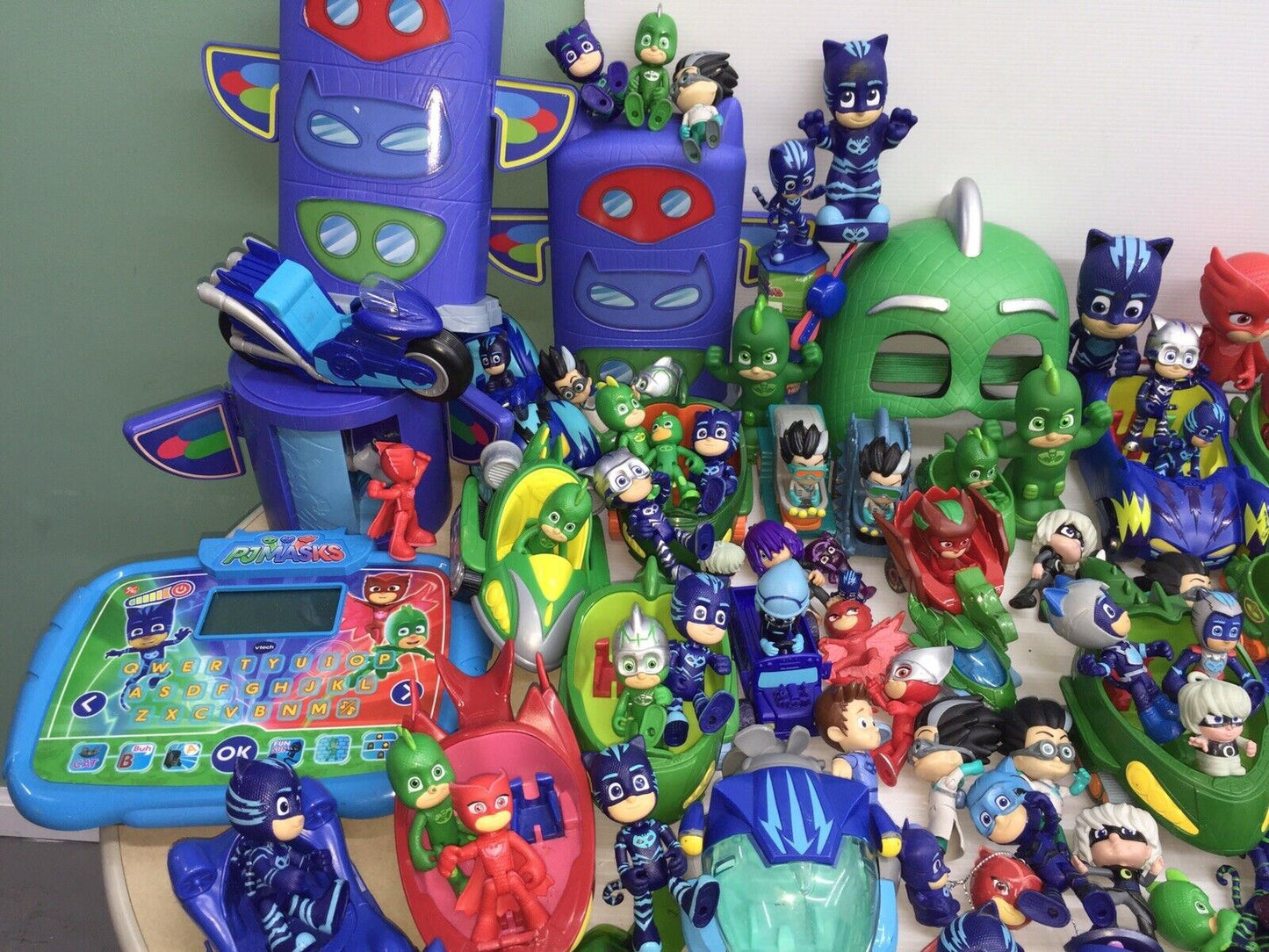 35 lbs LOT of PJ Masks Action Figures Toys Cars Connor Amaya Greg Super Heroes - Warehouse Toys