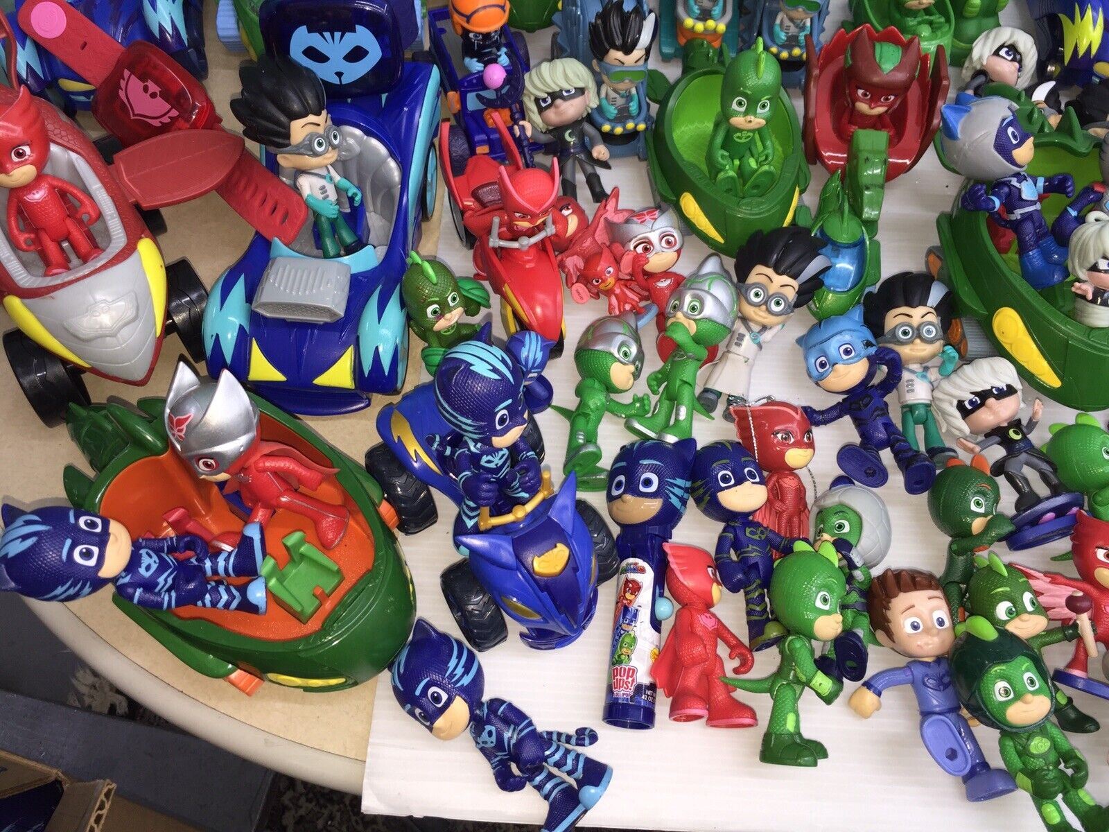 35 lbs LOT of PJ Masks Action Figures Toys Cars Connor Amaya Greg Super Heroes - Warehouse Toys