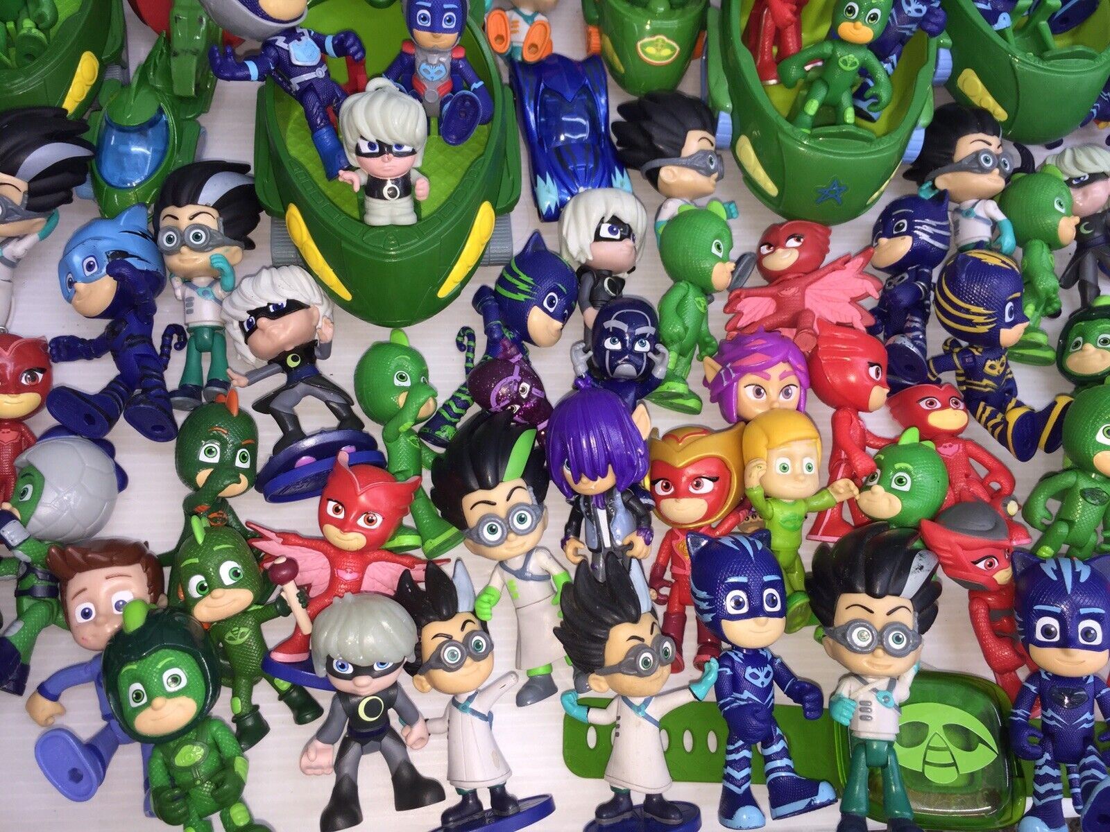 35 lbs LOT of PJ Masks Action Figures Toys Cars Connor Amaya Greg Super Heroes - Warehouse Toys