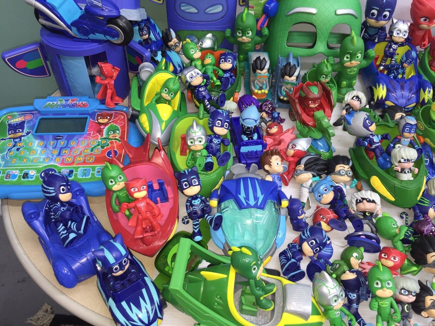 35 lbs LOT of PJ Masks Action Figures Toys Cars Connor Amaya Greg Super Heroes - Warehouse Toys