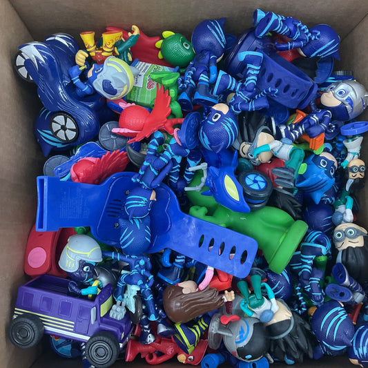 9 Pounds PJ MASKS Blue Green Red Action Figure Toy Lot Wholesale Bulk - Warehouse Toys