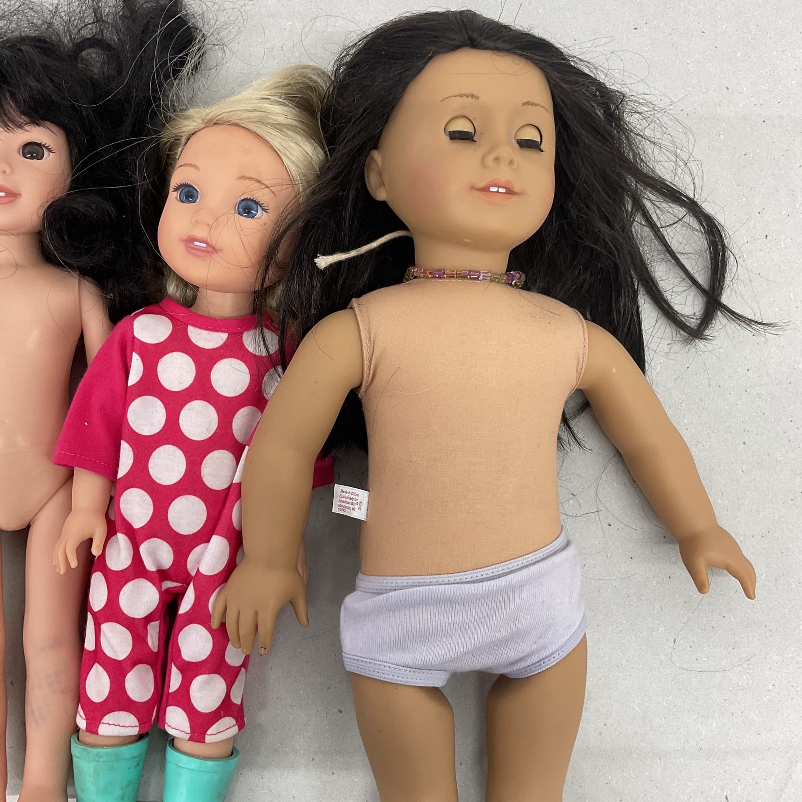 American Doll Brown Black Blonde Hair Play Doll Lot of 4 - Warehouse Toys