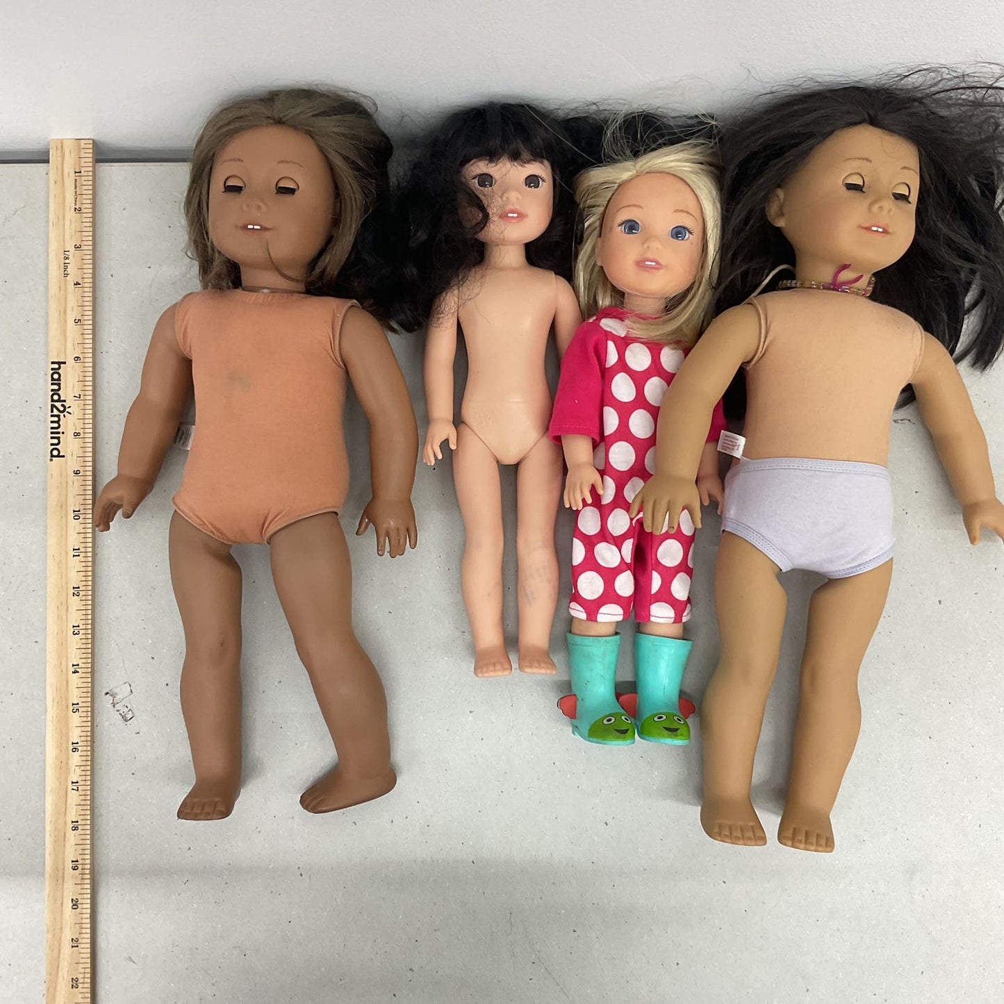 American Doll Brown Black Blonde Hair Play Doll Lot of 4 - Warehouse Toys