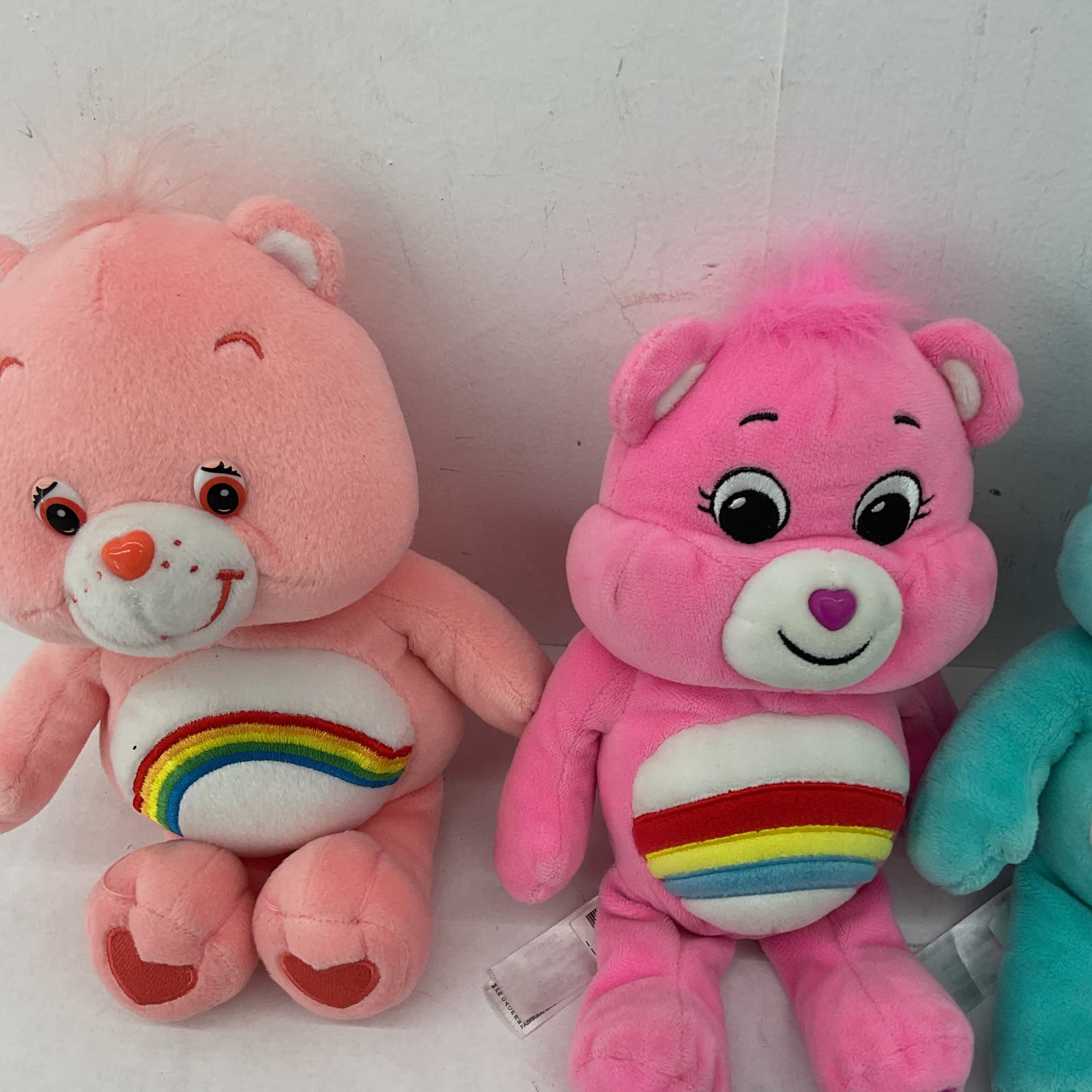 Care Bears Blue Pink Green Rainbow Moon Stuffed Animal Plush Lot - Warehouse Toys