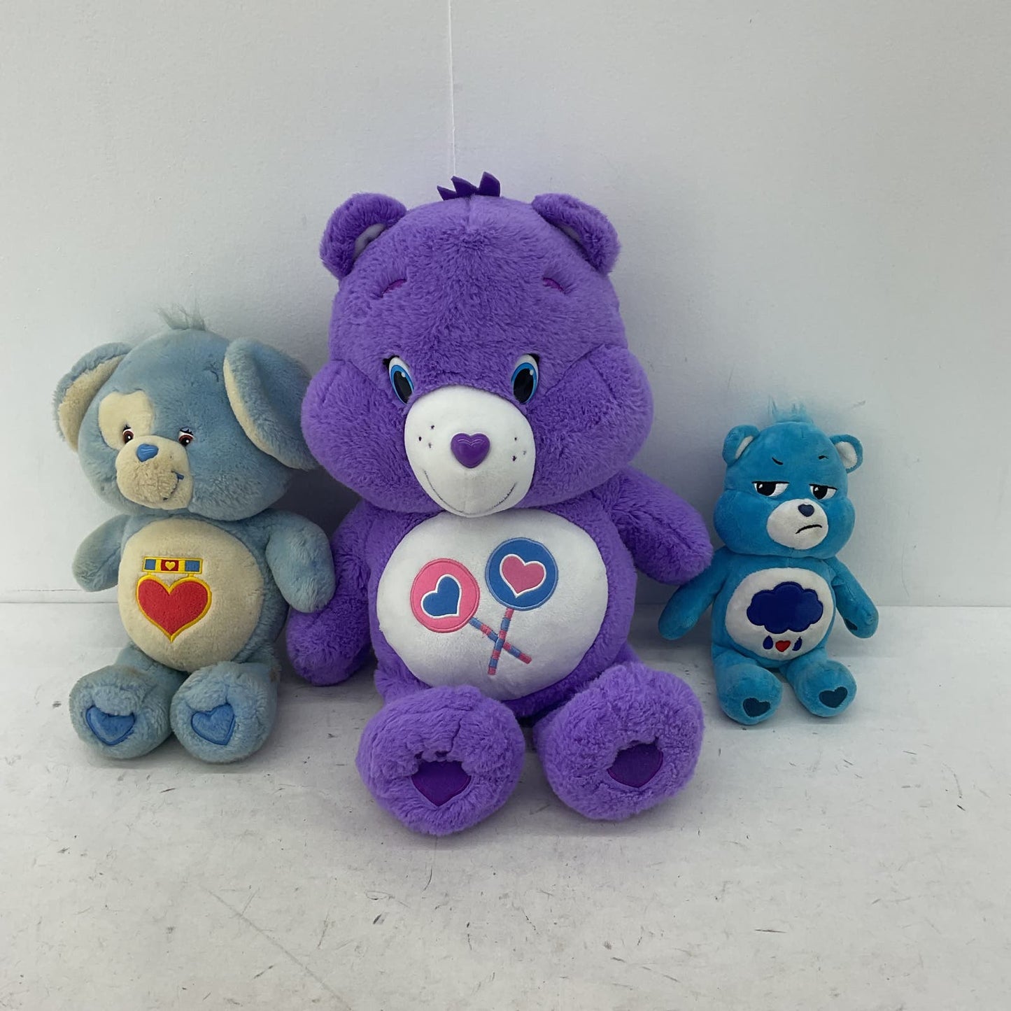 Care Bears Blue Stuffed Animal Dog Heart Grumpy Plush Toy Lot - Warehouse Toys