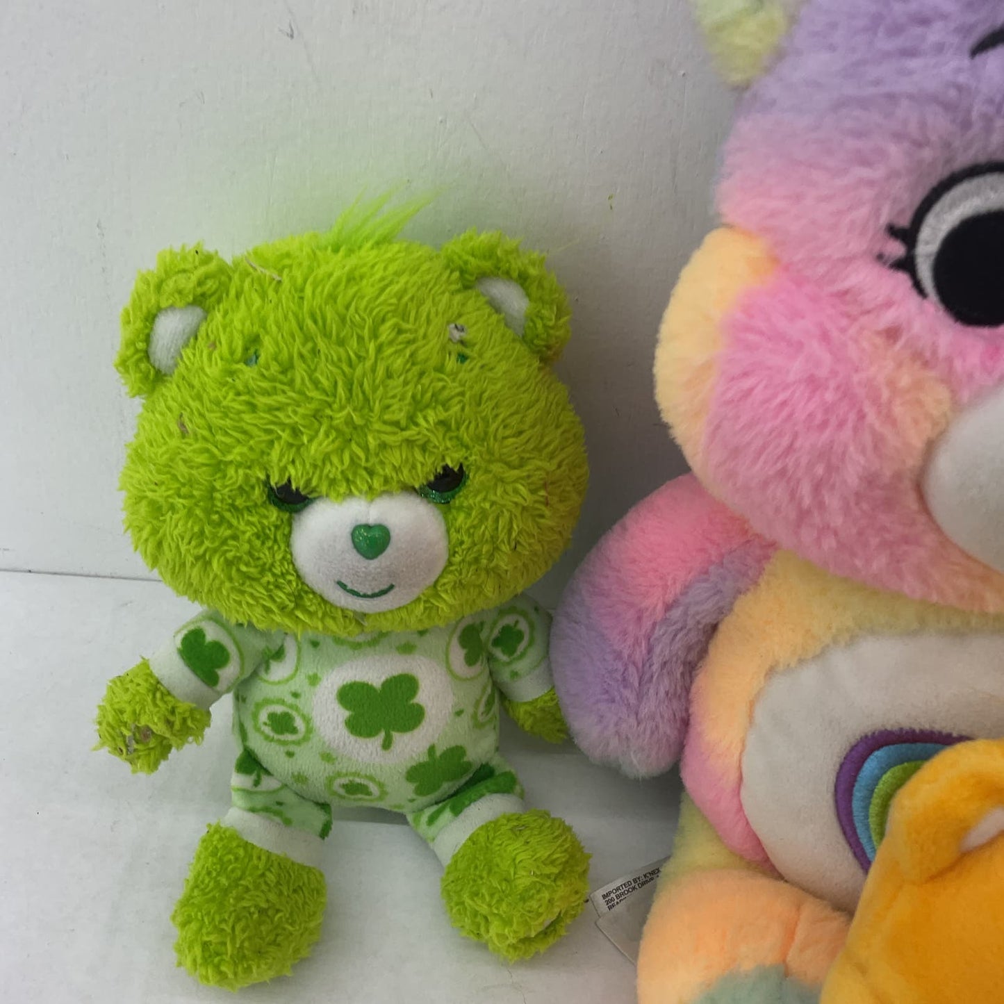 Care Bears Green Blue Orange Stuffed Animal Plush Toy Lot Clover Flower - Warehouse Toys