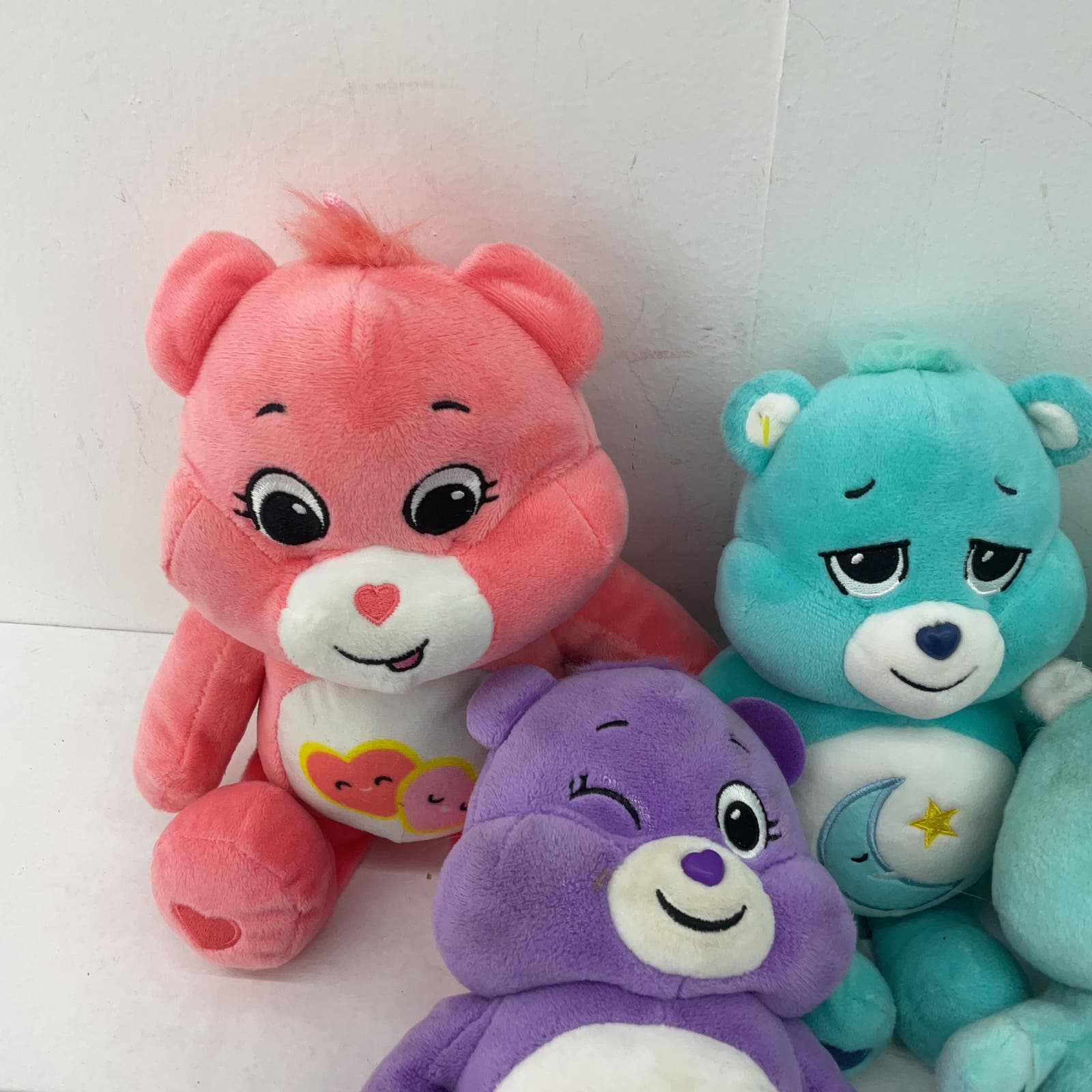 Care Bears Green Pink Purple Stuffed Animal Toy Collection Lot - Warehouse Toys