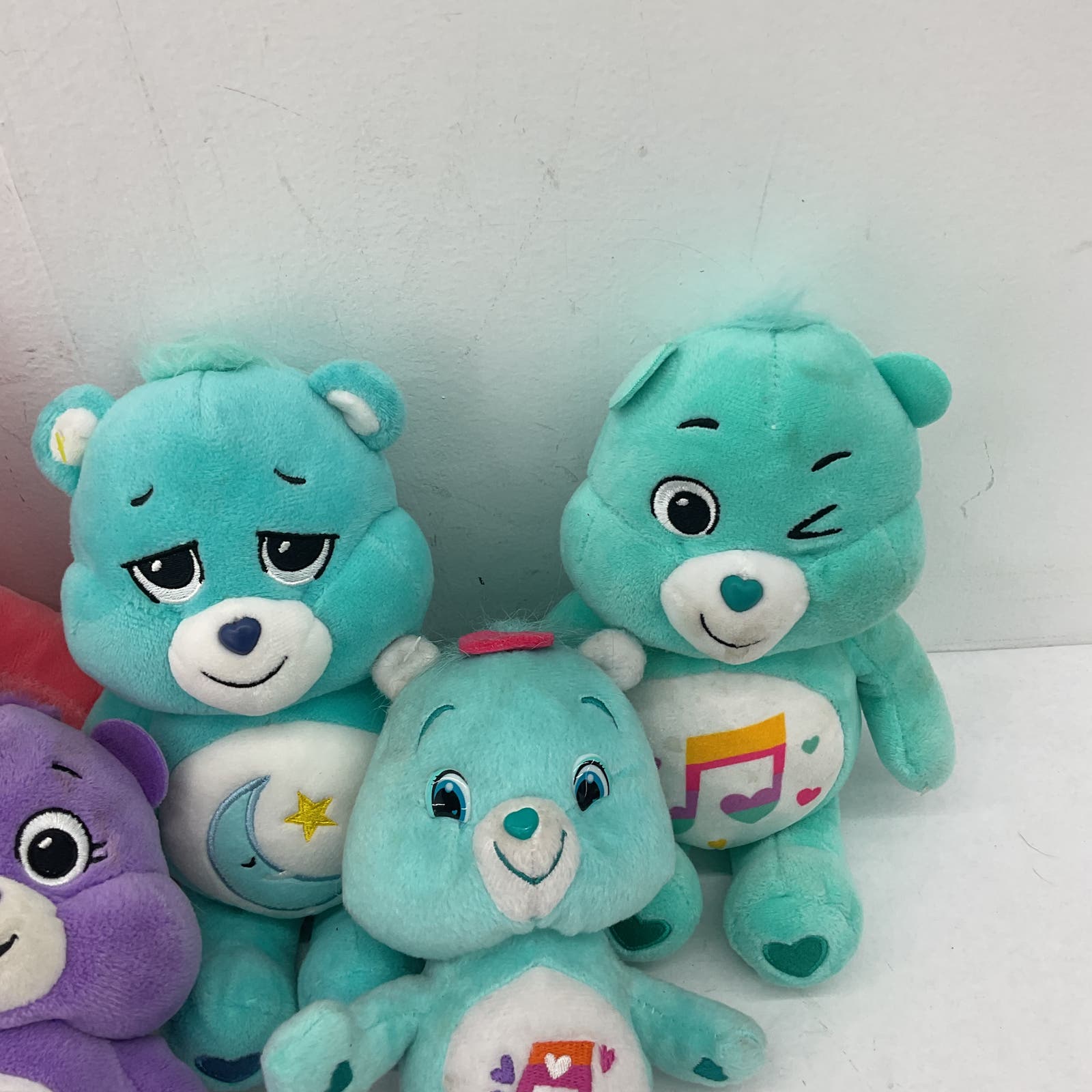 Care Bears Green Pink Purple Stuffed Animal Toy Collection Lot - Warehouse Toys