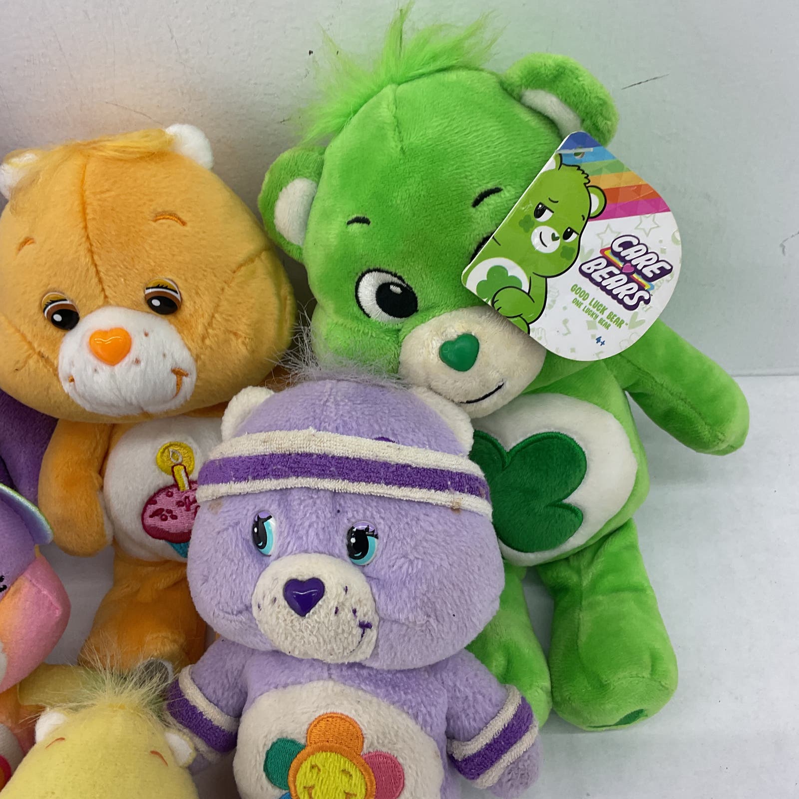 Care Bears Green Purple Yellow Star Heart Stuffed Animal Toy Plush Lot - Warehouse Toys