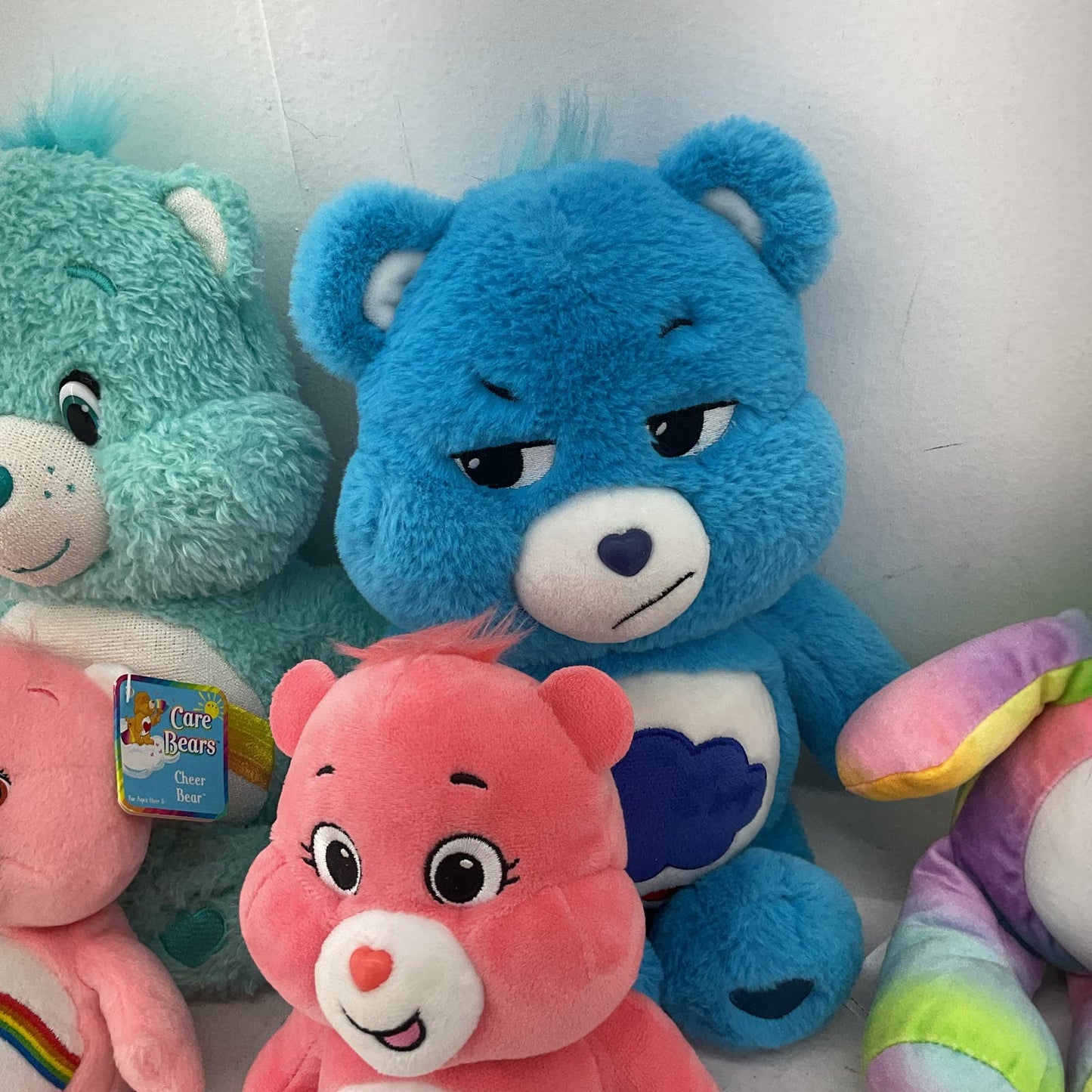 Care Bears Pink Blue Heart Rainbow Grumpy Stuffed Animal Toy Plush Lot - Warehouse Toys